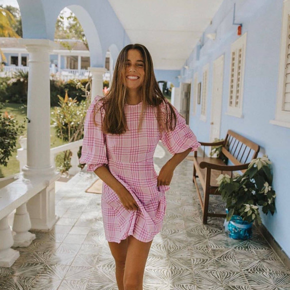 Faithfull the Brand Iris Check Edwina Dress - Picture 1 of 10